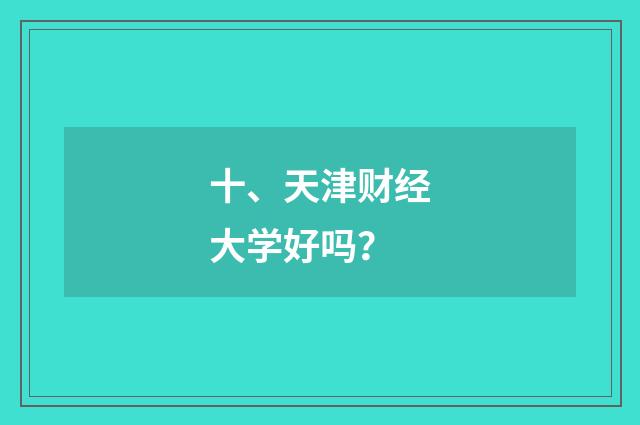 十、天津财经大学好吗？