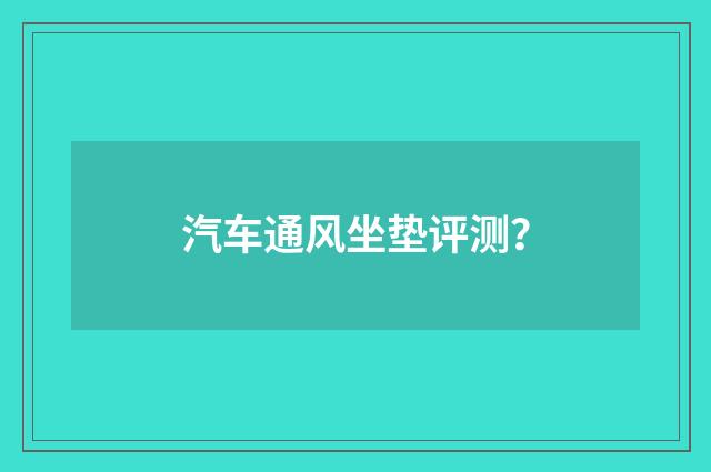 汽车通风坐垫评测？