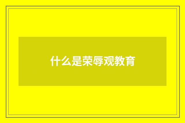 什么是荣辱观教育