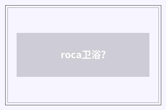 roca卫浴？
