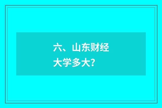 六、山东财经大学多大？