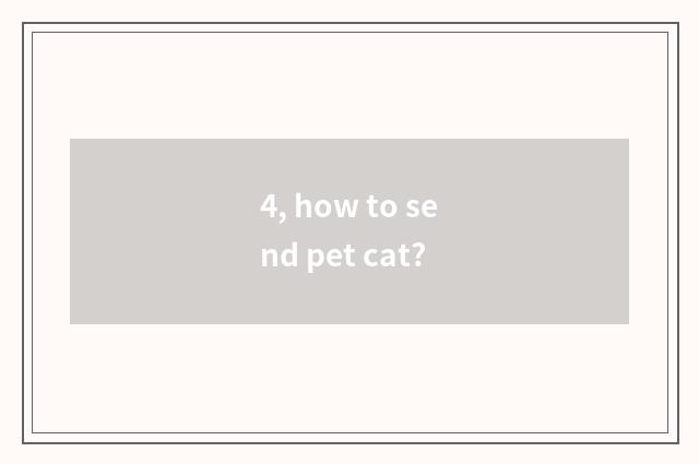 4, how to send pet cat?