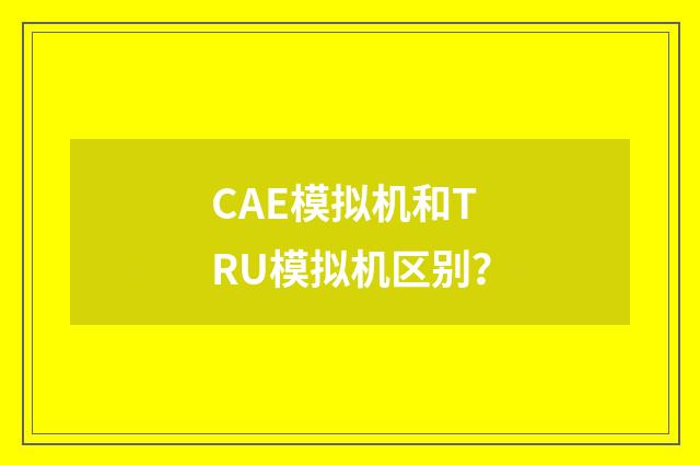 CAE模拟机和TRU模拟机区别?