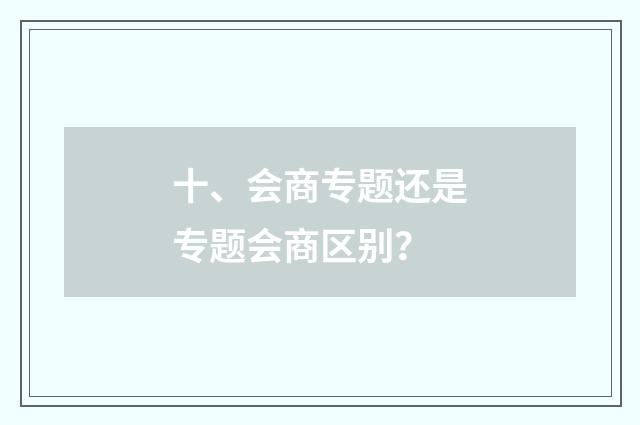 十、会商专题还是专题会商区别？
