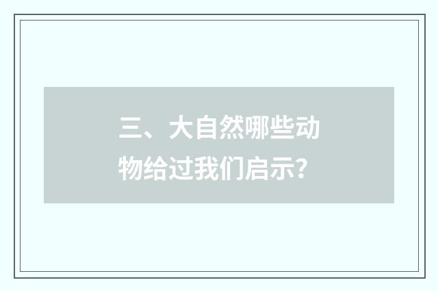 三、大自然哪些动物给过我们启示?