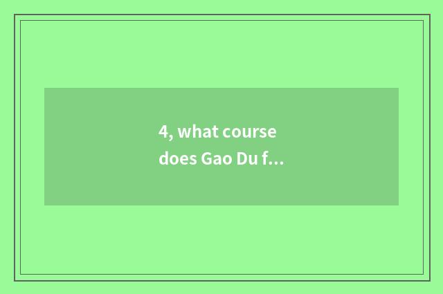 4, what course does Gao Du finance and economics have?