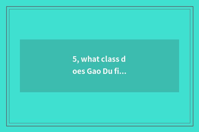 5, what class does Gao Du finance and economics belong to?