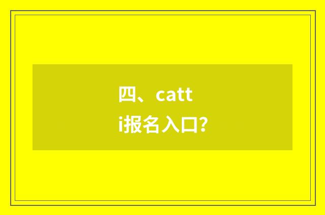 四、catti报名入口？