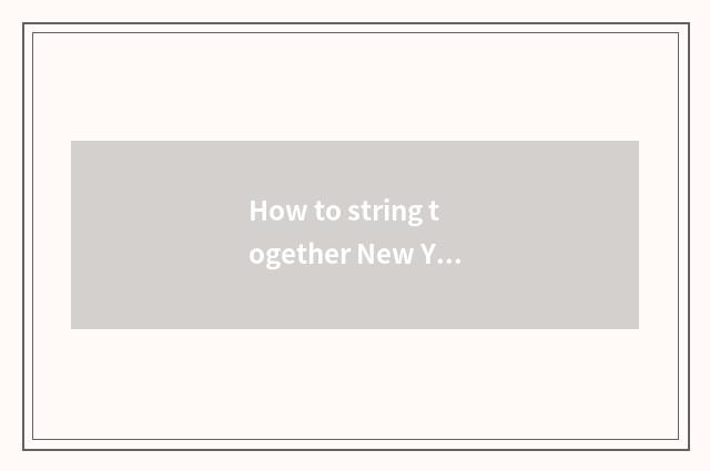 How to string together New Year cake to be worn easily?
