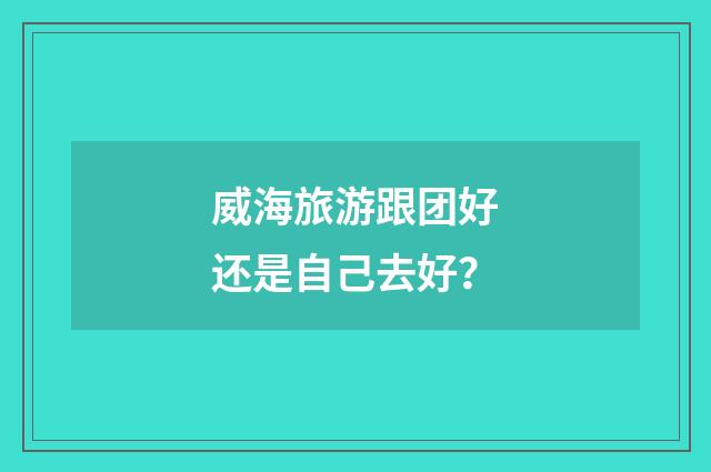 威海旅游跟团好还是自己去好？
