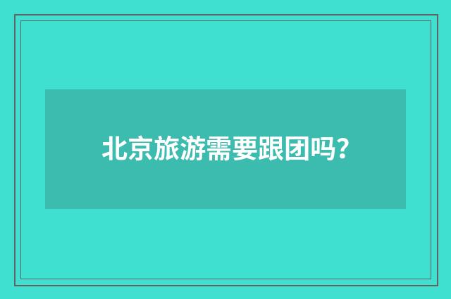 北京旅游需要跟团吗？