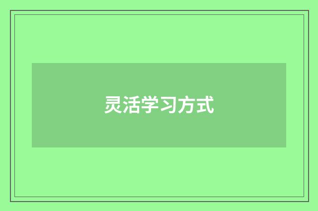 灵活学习方式