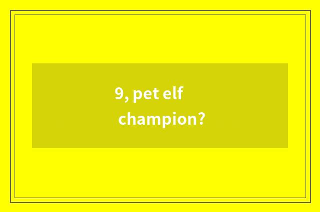 9, pet elf champion?