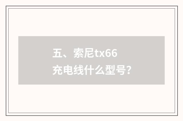 五、索尼tx66充电线什么型号？