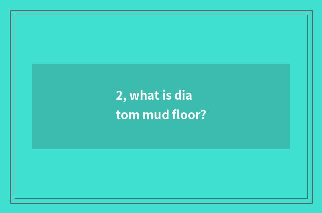 2, what is diatom mud floor?