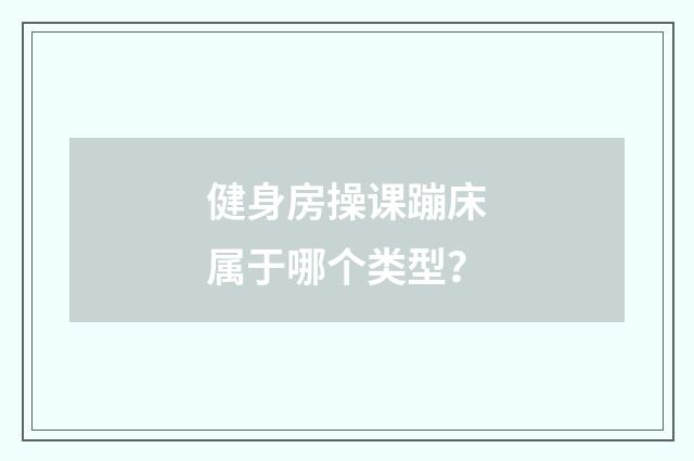 健身房操课蹦床属于哪个类型？
