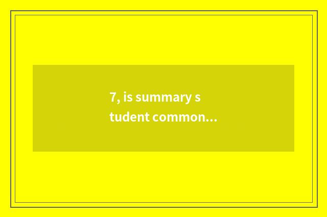 7, is summary student common mental health problem?