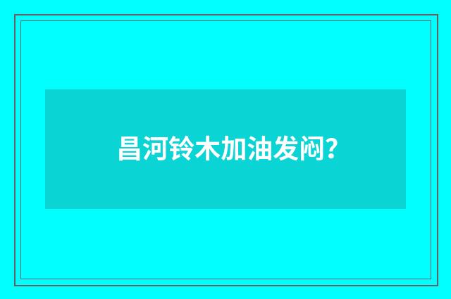 昌河铃木加油发闷?