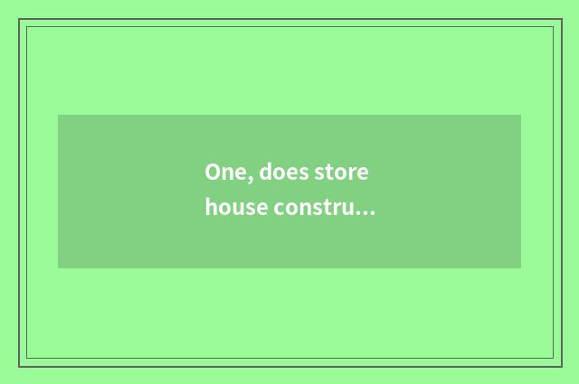 One, does storehouse construct demand index?