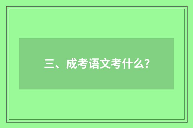 三、成考语文考什么？