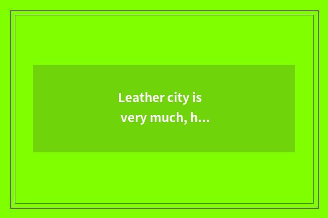 Leather city is very much, hear city of Hai Ning leather is very good, who knows