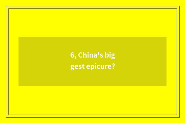 6, China's biggest epicure?