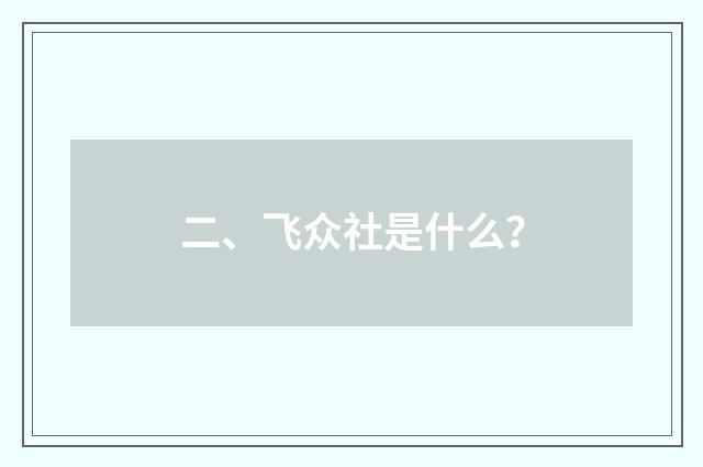 二、飞众社是什么？