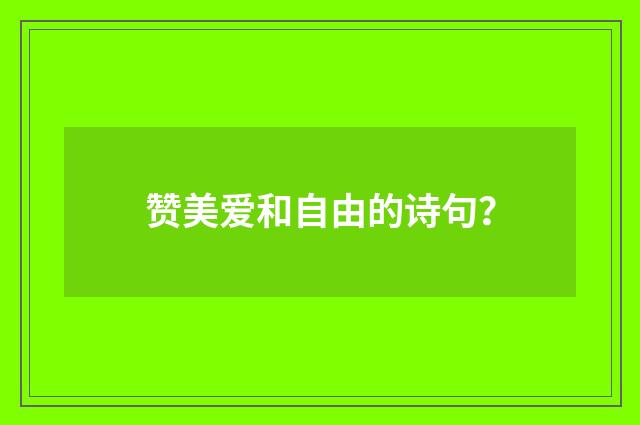 赞美爱和自由的诗句？