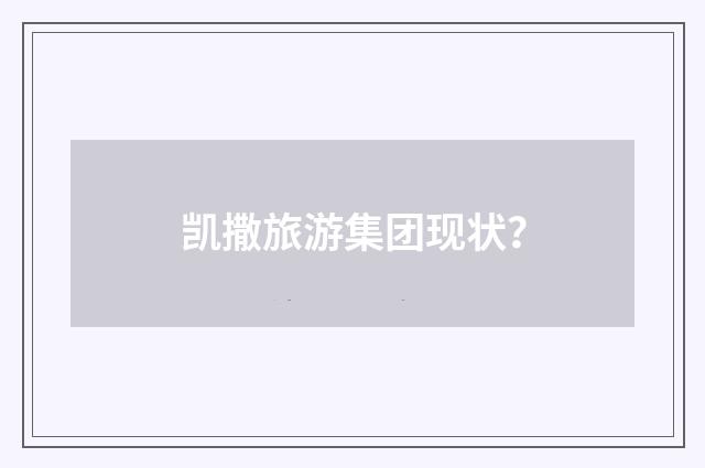 凯撒旅游集团现状？