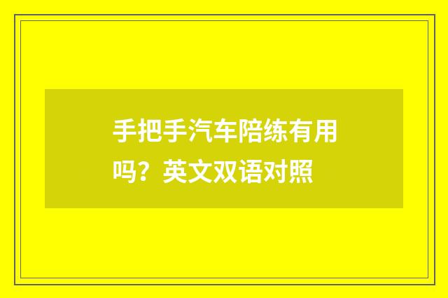 手把手汽车陪练有用吗？英文双语对照