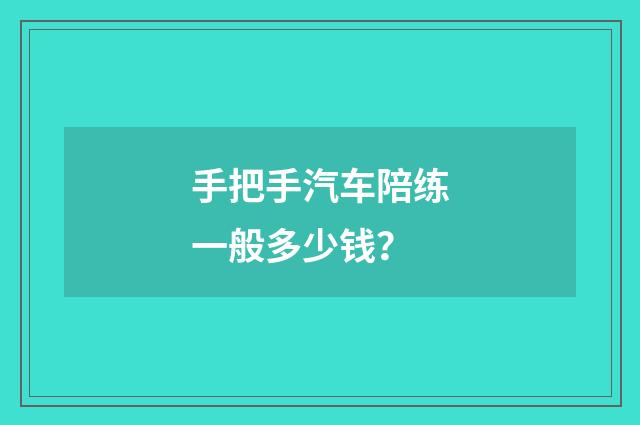 手把手汽车陪练一般多少钱？