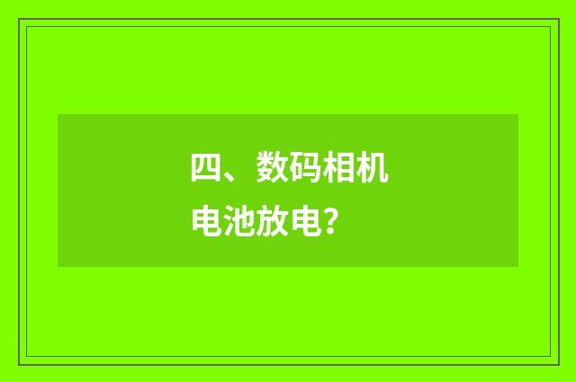 四、数码相机电池放电？
