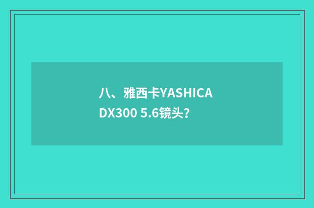 八、雅西卡YASHICA DX300 5.6镜头？