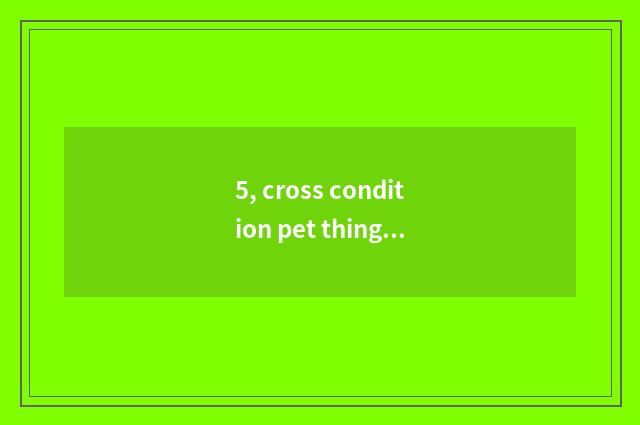 5, cross condition pet things to recommend?