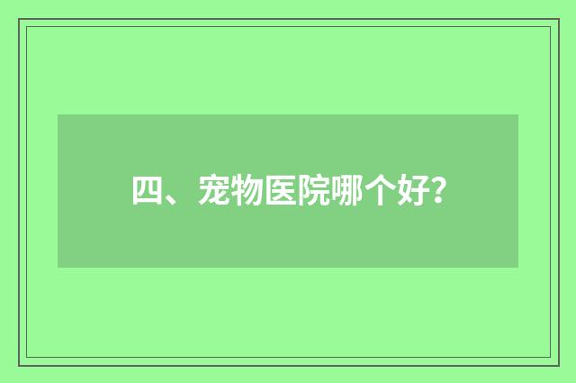 四、宠物医院哪个好？