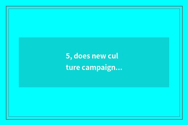 5, does new culture campaign basically represent a person?