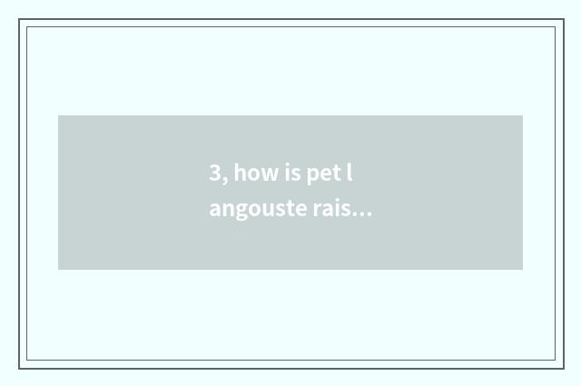 3, how is pet langouste raised, what to eat?