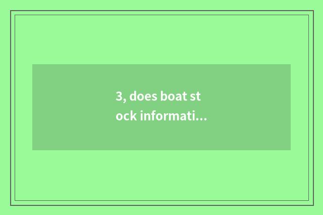3, does boat stock information run the country ministry salary how?