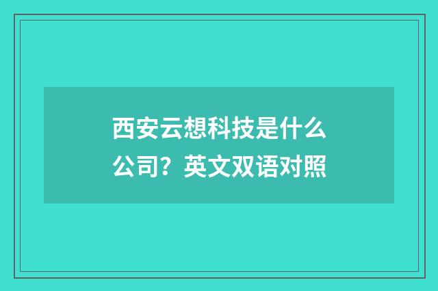 西安云想科技是什么公司？英文双语对照