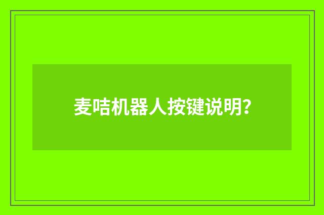 麦咭机器人按键说明？