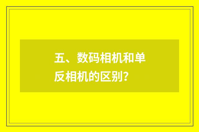 五、数码相机和单反相机的区别？
