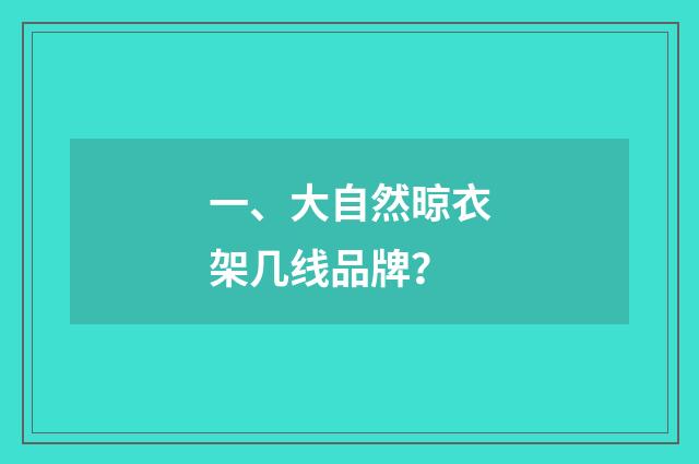 一、大自然晾衣架几线品牌？