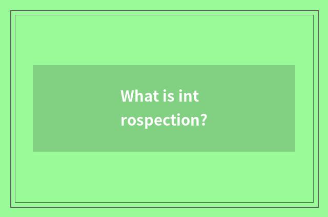 What is introspection?