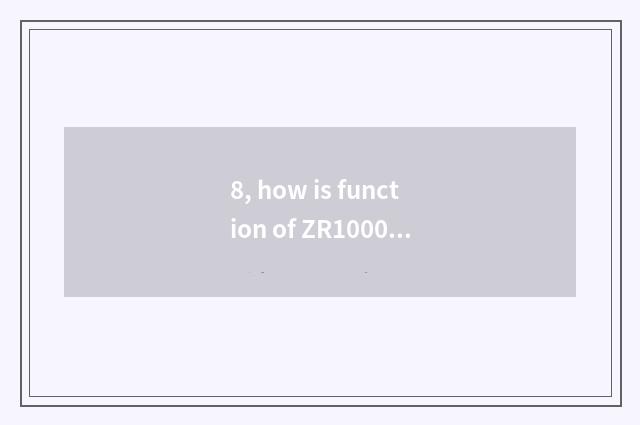 8, how is function of ZR1000 of card Western Europe installed?