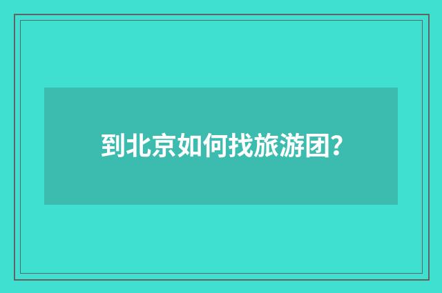 到北京如何找旅游团？
