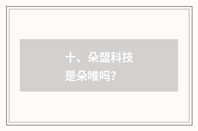 十、朵盟科技是朵唯吗？