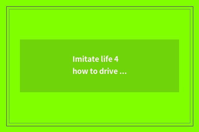 Imitate life 4 how to drive a car?