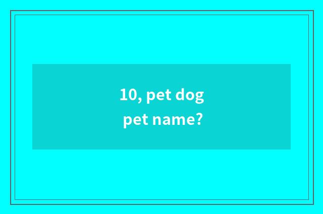 10, pet dog pet name?