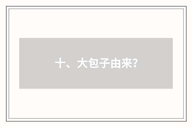十、大包子由来？