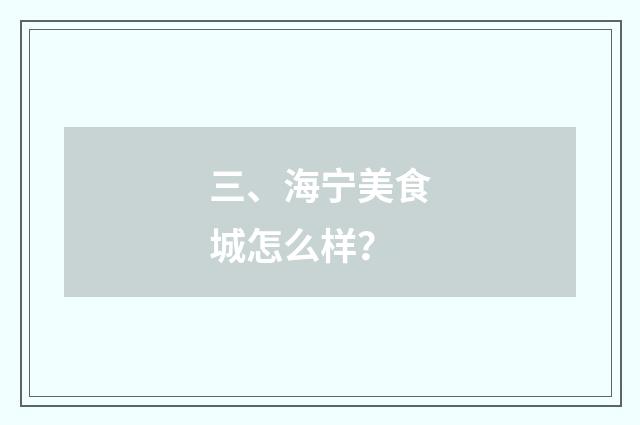 三、海宁美食城怎么样?
